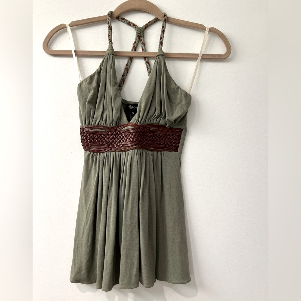 Sky Halter Y2K Style Top - Size S - Never worn! 💚🤎